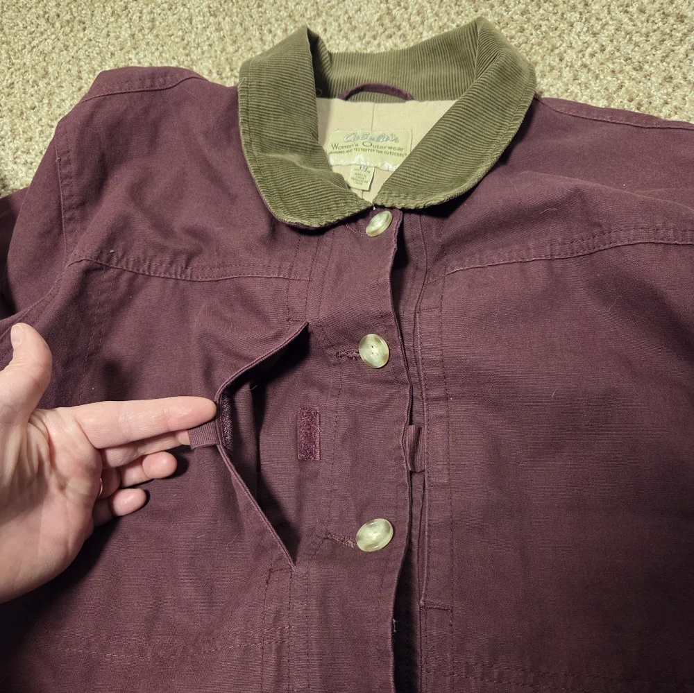Cabela's Women's Canvas Chore Jacket Coat Corduroy Farm Barn Western Size XL Red - Picture 6 of 10